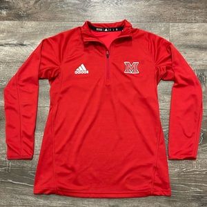 Red Adidas Quarter Zip - Miami Ohio